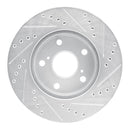 R1 91-96 Toyota Previa Front Left Drilled & Slotted Silver Brake Rotor