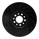R1 14-25 Alfa Romeo Tonale Front Right Drilled & Slotted Black Brake Rotor