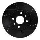 R1 09-19 Dodge Vision (Mexico) Front Right Drilled & Slotted Black Brake Rotor