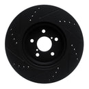 R1 17-23 Subaru Impreza Front Right Drilled & Slotted Black Brake Rotor