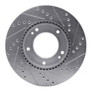 R1 07-09 Kia SORENTO Front Left Drilled & Slotted Silver Brake Rotor