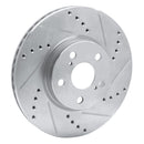 R1 09-19 Pontiac Vibe Front & Rear Drilled & Slotted Silver Brake Rotor Set