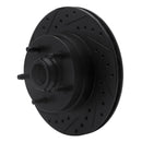 R1 86-92 Jeep Wagoneer Front Left Drilled & Slotted Black Brake Rotor