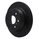 R1 07-20 Cadillac Escalade Rear Left Drilled & Slotted Black Brake Rotor