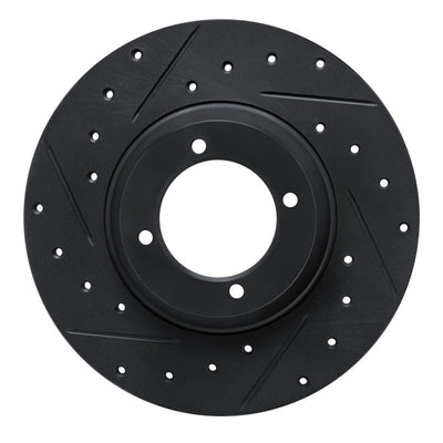 R1 61-76 Triumph TR4 Front Left Drilled & Slotted Black Brake Rotor