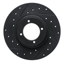 R1 61-76 Triumph TR4 Front Left Drilled & Slotted Black Brake Rotor