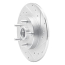 R1 1984-1987 Pontiac Fiero Front Right Drilled & Slotted Silver Brake Rotor