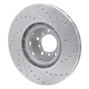 R1 00-03 BMW M5 Right Front Drilled & Slotted Silver Brake Rotor