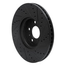 R1 2011-2017 Audi A4 Allroad Front Left Drilled & Slotted Black Brake Rotor