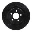 R1 11-12 Jeep Liberty Front Left Drilled & Slotted Black Brake Rotor