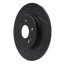 R1 -25 Hyundai Palisade Rear Left Drilled & Slotted Black Brake Rotor