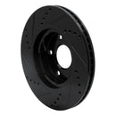 R1 14-24 Mazda 3 Front Right Drilled & Slotted Black Brake Rotor
