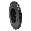 R1 03-09 Mercedes-Benz E350 Front Right Drilled & Slotted Black Brake Rotor