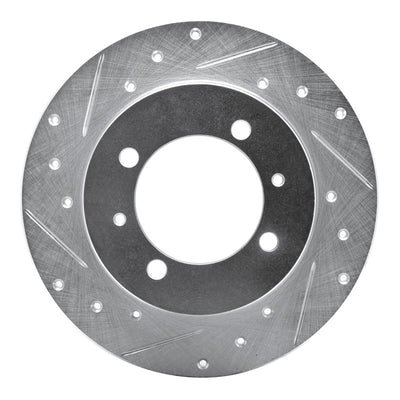 R1 88-93 Dodge COLT Rear Left Drilled & Slotted Silver Brake Rotor
