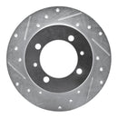 R1 88-93 Dodge COLT Rear Left Drilled & Slotted Silver Brake Rotor