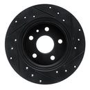 R1 16-23 Chevrolet Bolt EV Rear Left Drilled & Slotted Black Brake Rotor