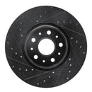 R1 16-25 Cadillac CT5 Front & Rear Drilled & Slotted Black Brake Rotor Set