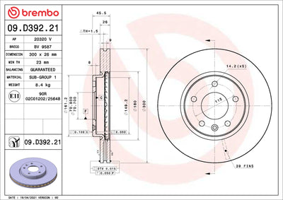 Brembo OE 14-15 Chevrolet Cruze/19-22 Equinox/Malibu/21-24 Trailblazer UV Coated Brake Disc - Front