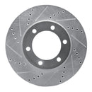 R1 00-07 Toyota SEQUOIA Front Left Drilled & Slotted Silver Brake Rotor