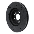 R1 94-02 Mercedes-Benz SL500 Right Front Drilled & Slotted Black Brake Rotor