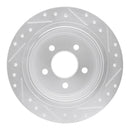 R1 03-05 Ford Explorer Sport Trac Rear Left Drilled & Slotted Silver Brake Rotor