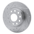 R1 05-25 Audi A3 Quattro Rear Drilled & Slotted Silver Brake Rotor Set
