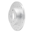 R1 92-96 Dodge COLT Front Left Drilled & Slotted Silver Brake Rotor