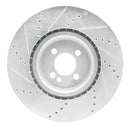 R1 13-13 Mini Cooper (Excl Clubman) Front Right Drilled & Slotted Silver Brake Rotor