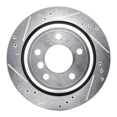R1 96-03 BMW 530I Rear Left Drilled & Slotted Silver Brake Rotor