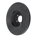 R1 07-08 BMW ALPINA B7 Rear Right Drilled & Slotted Black Brake Rotor