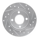 R1 84-95 Audi 4000 Quattro Rear Left Drilled & Slotted Silver Brake Rotor