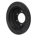 R1 92-04 Acura SLX Rear Left Drilled & Slotted Black Brake Rotor
