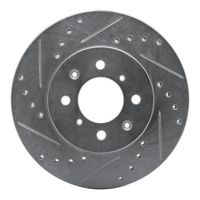 R1 88-91 Honda Accord Coupe Front Left Drilled & Slotted Silver Brake Rotor