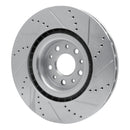 R1 14-19 Fiat 500L Front Left Drilled & Slotted Silver Brake Rotor