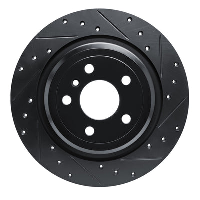 R1 12-18 Mercedes-Benz GLE350 Rear Right Drilled & Slotted Black Brake Rotor