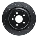 R1 12-18 Mercedes-Benz GLE350 Rear Right Drilled & Slotted Black Brake Rotor
