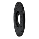 R1 76-81 Toyota Celica Front Right Drilled & Slotted Black Brake Rotor