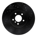 R1 11-16 BMW 528I xDrive Front Left Drilled & Slotted Black Brake Rotor