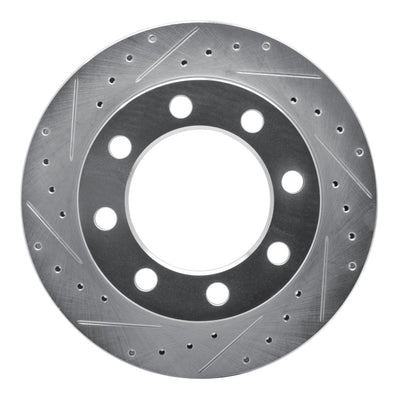 R1 89-93 Dodge W350 Front Left Drilled & Slotted Silver Brake Rotor