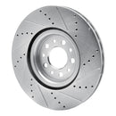 R1 14-25 Alfa Romeo Tonale Front Left Drilled & Slotted Silver Brake Rotor