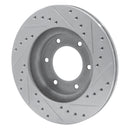 R1 93-98 Toyota T100 Front Left Drilled & Slotted Silver Brake Rotor
