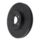 R1 08-19 BMW X5 Front Right Drilled & Slotted Black Brake Rotor