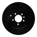 R1 10-13 Land Rover Range Rover Sport Rear Right Drilled & Slotted Black Brake Rotor