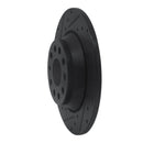 R1 16-25 Audi TT Quattro Rear Left Drilled & Slotted Black Brake Rotor
