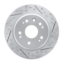 R1 02-04 Honda Cr-V Rear Right Drilled & Slotted Geo-Carbon Rotor