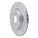 R1 16-24 Jaguar XF Rear Left Drilled & Slotted Silver Brake Rotor