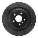 R1 13-19 Mercedes-Benz GL350 Rear Left Drilled & Slotted Black Brake Rotor