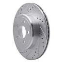 R1 05-23 Chrysler 300 Rear Left Drilled & Slotted Silver Brake Rotor