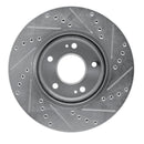 R1 01-06 Hyundai Santa Fe Front Left Drilled & Slotted Silver Brake Rotor