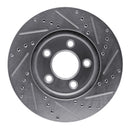 R1 05-10 Ford Mustang Front Left Drilled & Slotted Silver Brake Rotor